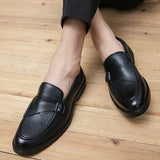 Classic Design Men PU Leather Shoes Monk Strap Wear Resistant Breathable Lining Formal Footwear for Men Office