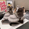 Fashion Women Suede Candy Color Height Increasing Boots Platform Ankle Shoes Ladies Casual Workwear Shorts Boots