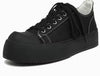 Men Chunky Platform Sneakers Black White Oversized Sole Fashion Streetwear Casual Shoes Round Toe Thick Bottom Lace up Trainers