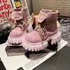 Fashion Women Suede Candy Color Height Increasing Boots Platform Ankle Shoes Ladies Casual Workwear Shorts Boots