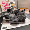 New Ladies Thick Sole Breathable Casual Shoes Trendy Platform Footwear Women Rhinestone Denim Chunky Sneakers
