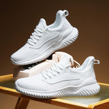 Mens White Black Mesh Running Shoes Large Size Athletic Walking Sneakers for Big Foot Comfortable Training
