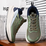 Mens Olive Green Running Shoes Mesh Walking Sneakers Lightweight Chunky Sole Athletic Trainers for Daily Gym