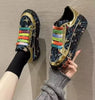 New Trendy Lady Unique Casual Shoes Flat Diamond Sequined Cloth Trainers for Women Sneakers Women