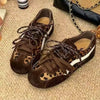 Leopard Print Suede Patchwork Casual Sneakers for Women Low Top Flat Walking Shoes Comfortable Daily Footwear
