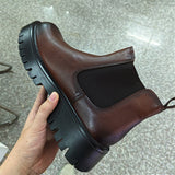 Classic Genuine Leather Chelsea Boots Durable Fashion Black Brown Formal Men Leather Ankle Boots