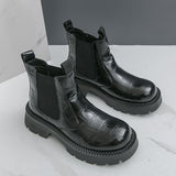 Round Toe Thick Sole Zip Closure Hot Selling Durable Wedding Formal Dress Shoes Classic Design Men Ankle Boots