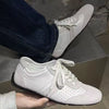 Men Retro Sneakers Vintage Training Shoes White Faux Suede Leather Patchwork Low Top Casual Trainers Perforated Walking Footwear