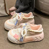 Basket Femme Chic Thick Sole Running Shoe Pink/Green Chunky Platform Women Sneakers
