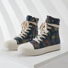 Unisex Chaussures Femme Tendance Zip Low Platform Canvas Sport Boots Mujer Sneakers Casual Shoes