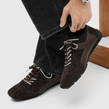 Men Black Derby Sneakers Classic T Toe Design Minimalist Casual Shoes Comfortable Lightweight Fashion Urban Trainers
