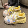 Basket Femme Chic Thick Sole Running Shoe Pink/Green Chunky Platform Women Sneakers