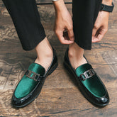 Latest Design Corduroy Suede Fashion Green Color Good Looking Boys Dress Shoes Men