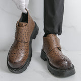 Pointed Toe Ancient Design Good Looking Zip Closure Cowhide Quality Real Leather Ankle Boots for Men