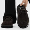 Mens Tan Genuine Leather Mules Backless Loafers Moc Toe Slip on Clogs Casual Outdoor Fashion Shoes Chunky Rubber Sole