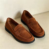 Classic Men Tan Faux Suede Penny Loafers Slip on Casual Shoes Comfortable Moccasins for Business Casual Dress and Daily Walking