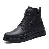 Brown Black Plaid Durable Pointed Toe Ankle Height Comfortable Chelsea PU Leather Boots Classic Men Dress Shoes