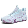 Basketball Shoes with Shock-Absorbing Durable Sole Geometric Design Breathable Mesh for Gym Outdoor Sports