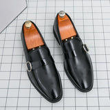 Mens Luxury Shiny Metallic Magenta Patent Leather Loafers Slip on Dress Shoes With Buckle Strap for Wedding Party Prom