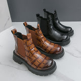 Round Toe Thick Sole Zip Closure Hot Selling Durable Wedding Formal Dress Shoes Classic Design Men Ankle Boots