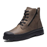 Brown Black Plaid Durable Pointed Toe Ankle Height Comfortable Chelsea PU Leather Boots Classic Men Dress Shoes