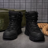 Winter Autumn Men Blank Leather Outdoor Field Training Mountaineering Boots High Top Ankle Hiking Shoes for Man