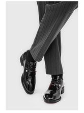 Men Black Patent Leather Dress Shoes High Shine Red Lining Crystal Studded Formal Oxfords Wedding Party Fashion Footwear