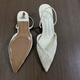 Women's Middle-Heeled Sandals Casual Elegant Lady Pumps, Closed-Toe Low-Cut with Ankle Strap