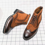 Faux Suede Leather Other Boots Comfortable Lace up Durable Fashion Designers Men Ankle Boots