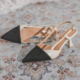 Back Sling Luxury Comfortable Pointed Toe Trendy Shoes Low New Styles Women 2025 Heels for Women