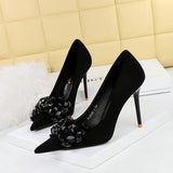 Rhinestone Bow Sandales Talon Femme Latest Design No MOQ 1 Pumps Sexy Ladies Stiletto High Heels for Women