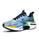 Mens Hollow Out Running Shoes Tie Dye Cushioning Road Jogging Sneakers Breathable Lightweight Athletic Walking Sports Footwear