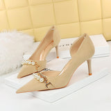 7CM/11CM Zapatos Mujer Tacon 2025 European Stilettos Style Pearl Sandals Shoes Women Heels