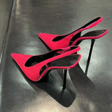 Neon Green/Sexy Rosy Sapato De Salto Slingback Sexy 2025 Trending Luxury Designer Heels