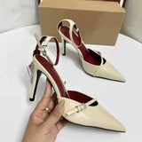 Sandales a Talons Pour Femmes Women's Stiletto Heels Sandals Vintage Pointed Toe Ankle Strap Pumps, Premium Soft Sole