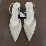 Women's Middle-Heeled Sandals Casual Elegant Lady Pumps, Closed-Toe Low-Cut with Ankle Strap