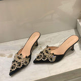 Sandalias Altas Elegantes Escarpins Talons Haut Slippers Mules Kitten New Heels