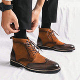 Faux Suede Leather Other Boots Comfortable Lace up Durable Fashion Designers Men Ankle Boots