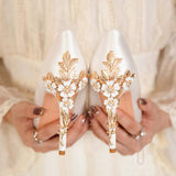 Escarpin Femm Talon Haut Fashion Luxury Braid Wedding Shoes High Stiletto Heels for Ladies
