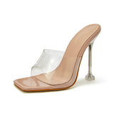 NO logo Sapato Transparente Pumps Shoes Nude PVC Clear Heels for Sexy Ladies