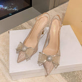 6CM&8CM&10CM Elegant Sexy Closed Pointed Toe Slingback Wedding Pumps Sexy 2025 Trendy Women's Heels