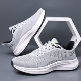 New Ultra Lightweight Breathable Mesh Running Shoes for Men Comfortable Cushioned Athletic Sneakers for Gym Jogging Walking Grey