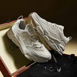 Men Women Chunky Sneakers Breathable Running Shoes Metallic Silver Fashion Walking Footwear Lightweight Athletic Sport Trainers