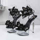 Strappy Club Wear Butterfly Extreme High Pole Dance Sandal Platform Stripper Shoes Heels