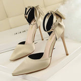 High Quality Tacones Altos Butterfly Bow Design Bigtree Ladies Red Bottom High Heels for Elegant Women Summer Pumps Shoes