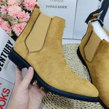 Slip on Faux Suede Boots Comfortable Zip Closure Top Grade Loafers Men's Boots