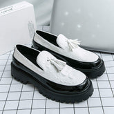 Classic Design Hot Selling Durable Fashion Dress Shoes PU Pattern Thick Sole Tassel Loafer Shoes for Men