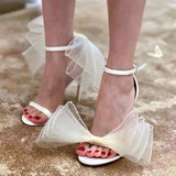 Open Toe Dropshipping Products New Sandales Talon Femme Big Bow Shoes Red Bow 2025 W0men High Heels
