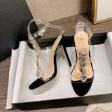 Ayakabi Fashion European Trendy Transparent Slippers Sexy Talon High Heels Sandals for Women Shoes