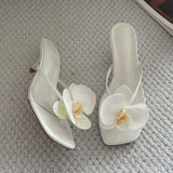 Sapato De Salto Slipper Summer Flower Sexy 2025 Women Shoes Sandal High Heel